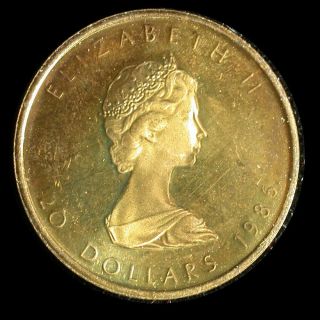 Canada 1986 Gold Maple Leaf 1/2 Oz Obverse Sample Striking In Brass Uniface $20