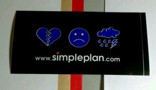 Simple Plan.  Com No Pads No Helmets Just Balls Heart Sad Face Board Case Sticker