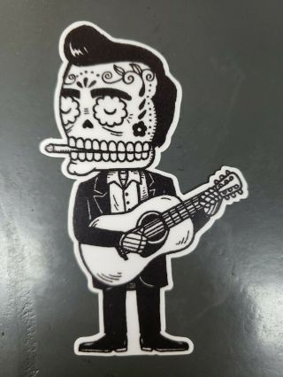 Johnny Cash Day Of The Dead Decal Memphis Rockabilly Laptop Bumper Hydroflask