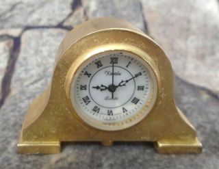 Vintage Xanadu Gold Tone Roman Numerals Dollhouse Miniature Mantle 1 1/4 " Clock