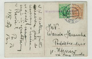 Poland 1919 - Polish - Soviet War - Military Censored Pc From Lwow To Uhnow (gr)