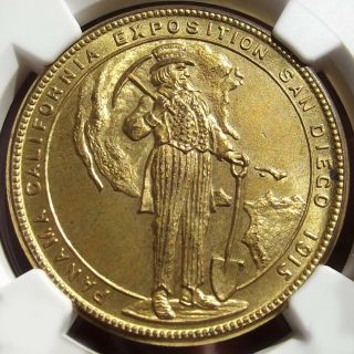 1915 Panama - California Expo Official Medal - Hk - 428,  Ms64 Ngc - San Diego Token