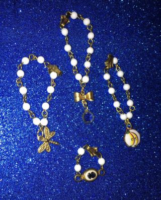 Vintage Vogue Ginny Or Jill - - - - Necklace & Bracelet Jewlery - - - Pearl,  Gold,  Beads