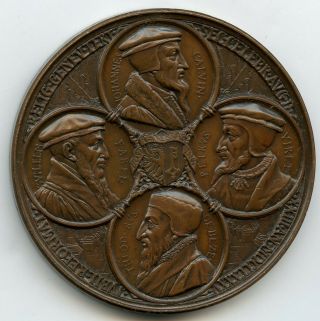 Switzerland Reformation Medal 1835 Geneva 4 Reformers John Calvin By Bovy