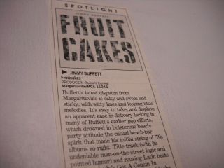 Jimmy Buffett Fruit Cakes 1994 Music Biz Promo Lp Review