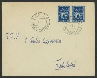 Norway Stamp Scott B19 (x2) On 1941 First Day Cover During German Occupation
