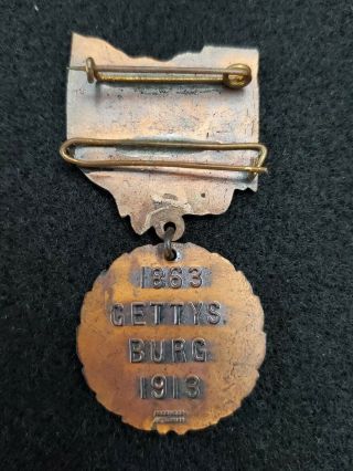 4 Antique Bronze Medal Medallions Gettysburg Survivor,  Lincoln,  Sherman etc 3