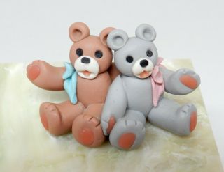 Vintage Clay Stuffed Bear Toy Dolls Artisan Dollhouse Miniature 1:12