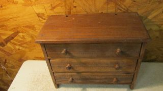 Antique Wood 3 Drawer Doll Dresser