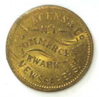 J.  L.  Agens & Co.  Newark,  N.  J.  Good For 1 Cent (nj 555a - 8b,  R - 8)