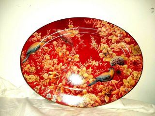 Pottery Barn Sabyasachi Floral Birds 16 " Oval Platter