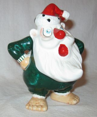 1960s Kreiss Psycho Ceramic Christmas Figurine Santa Underwear Suit in Cleaners 2