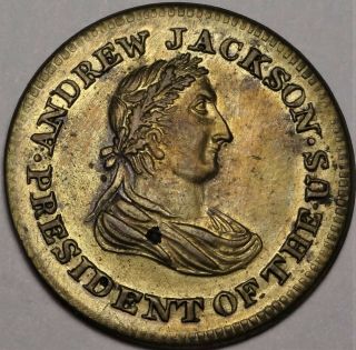 1834 Andrew Jackson Presidential Campaign Token 1834 - 27 Ht - 6 Political Medal