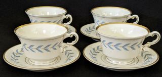 Set Of 4 Syracuse Old Ivory - Sherwood - Tea Cups And Saucers - No Wear