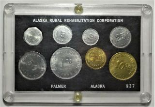 1985 50th Anniversary Alaska Rural Rehabilitation Corp Bingles Set 8 - Coins