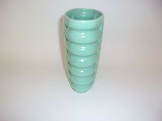 tg 1927 - 1937 CATALINA ISLAND Pottery Art Deco Vase 6” Turquoise Sea Foam - EXC 3