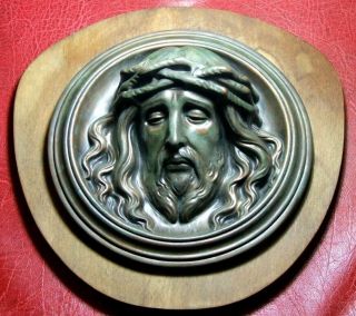 Christian The Portrait Of Jesus Christ On The Cross Large Wall Bronze Plaque On