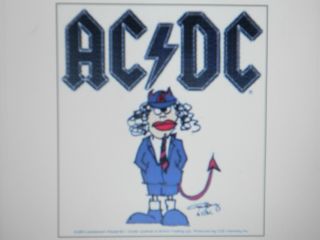 Ac/dc Angus Toon Cartoon Logo Sticker 4 1/2 " X 5 "