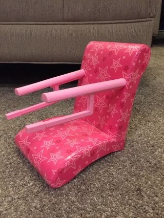 American Girl Bistro Cafe Treat Seat Pink Floral Clip On Table Booster Chair