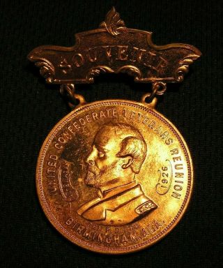 1926 Robert E Lee Confederate Reunion Medal - Birmingham Al - Ucv Csa Civil War