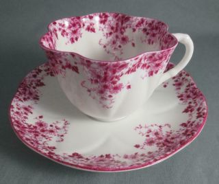 Shelley China England Pink Dainty Tea Cup And Saucer