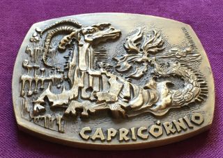 antique and rare bronze medal of the Zodiac Capricorn sign 3