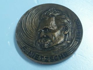 Antique Bronze Medal F.  Nietzsche 1844 - 1900 Signed José De Moura 72 Nº 95