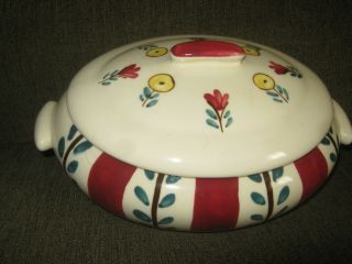 Bowl,  Covered Vegetable,  Purinton Pottery,  Peasant Garden Pattern,  No Damage,