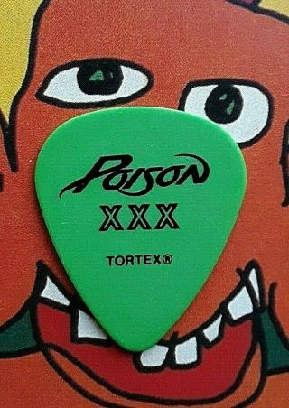 Poison Bobby Dall Xxx 30th Anniversary Tour Green Guitar Pick