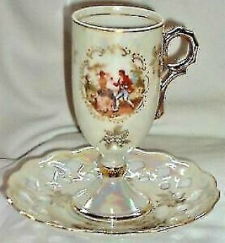 Empress By Haruta 5 Vintage Hand Painted Luster Cup & Saucer