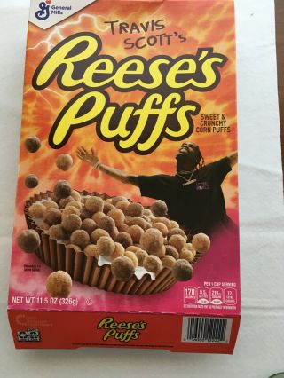 Travis Scott Reeses Puffs Cereal Box
