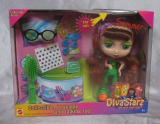 Summer Doll Diva Starz 2000 Small 6 " Redhead Red Hair Glasses Rooted Lashes