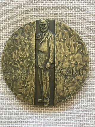 Antique And Rare Bronze Medal Of The Sculptor António Duarte,  1979