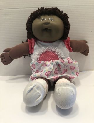 Vintage Cabbage Patch Kid Doll - African American.  1984? Green Signature Braids