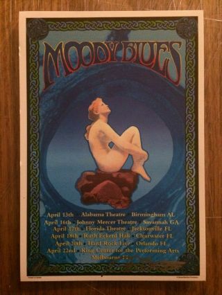 The Moody Blues 2001 Poster Handbill 3x6 Signed Macrae And Masse