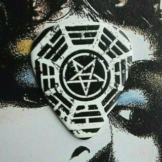 Anthrax Scott Ian Pentagram Star Black On White Guitar Pick