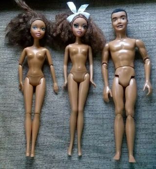 Vintage 1999 Mattel My Scene African American Barbie Dolls & Sutton Ken Doll