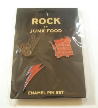 David Bowie Rebel Rebel Rock Enamel Pins 3 Pin Set By Junk Food
