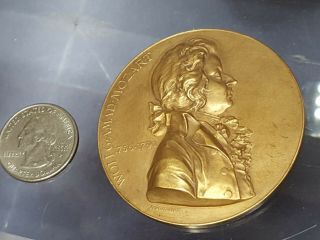 Antique Signed Scharff 1896 Wolfg Amad Mozart Bronze Medal 2
