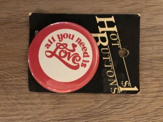 Vintage Beatles “all You Need Is Love” Button - Ships
