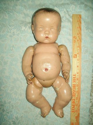 16” Vintage Composition Baby Doll For Restoration Or Re Imagine