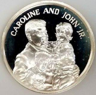 The Legacy Of John F.  Kennedy.  999 Fine Silver Medal Caroline And John Jr.