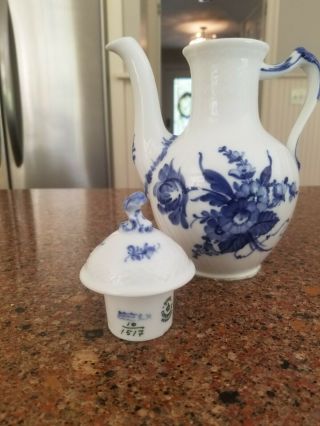 Royal Copenhagen Denmark - Blue Flowers - Coffee Pot,  Creamer,  and Sugar 2