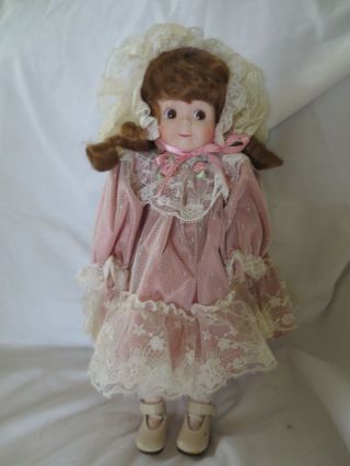 Seymour Mann Porcelain Doll Hand Sewn Clothes W/cert Of Authenticity Orig Box