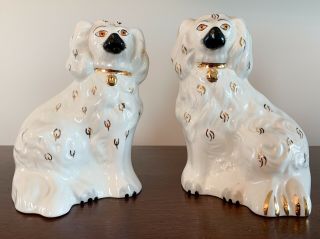 Vintage Pair Staffordshire Dogs Beswick England 1378 - 6 Porcelain Mantle Spaniel