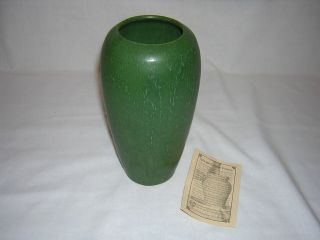 Ephraim Faience Pottery Matte Green Sandhill Vase 8 " Kevin Hicks