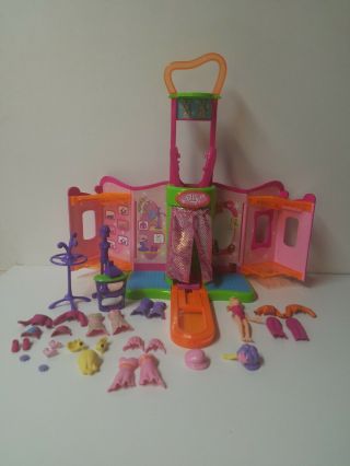 Polly Pocket Quik - Clik Boutique With " Magic " Dressing Room And Accessories