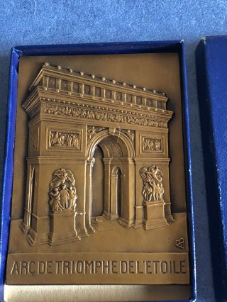Antique French Table Medal,  Bronze,  Circa 1930 Trafalgar Ark 3
