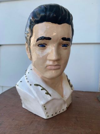 Elvis Presley Vintage Hand Painted Ceramic Bust - Awesome,  Rare