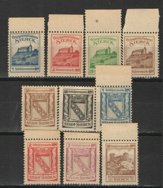 Germany - Third Reich Sierck Revenues @ 1941 Mnh Vg/f - Local Tax Stamps Scarce